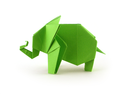 elefante de origami