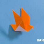 oiseau en origami terminé