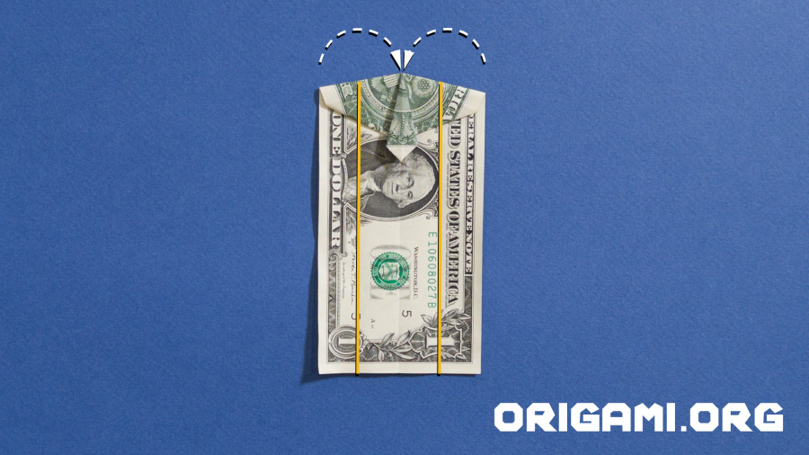 origami dollar bill chemise et cravate étape 21