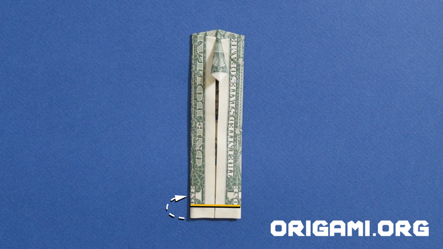 origami dollar bill chemise et cravate étape 23