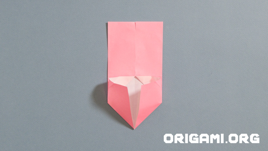 Origami heart with wings step 14