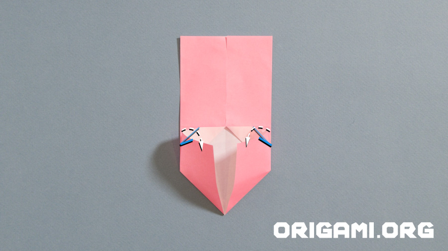 Coração de origami com asas passo 15