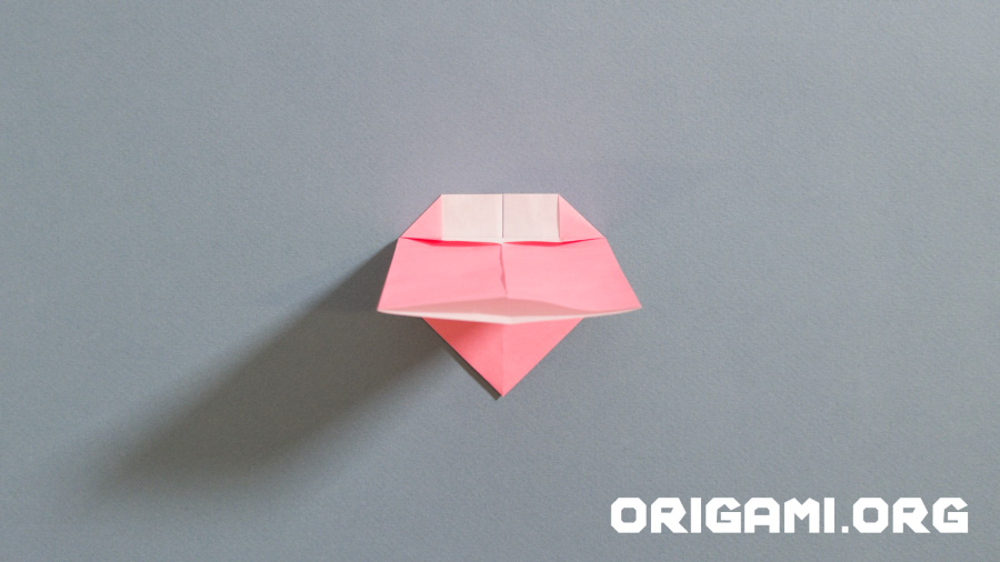 Coração de origami com asas passo 20