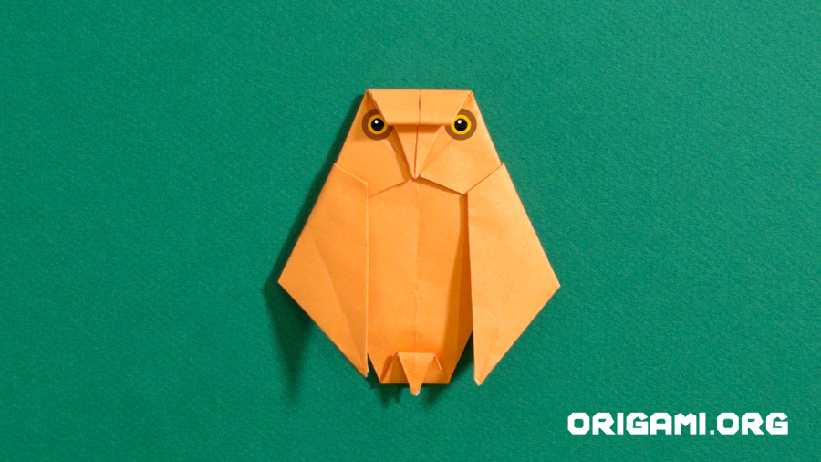 Origami Eule Schritt 64 - fertige Kreation!