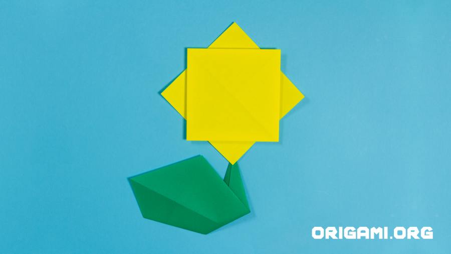 Origami-Sonnenblume Schritt 19
