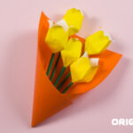 Bouquet de fleurs en origami terminé