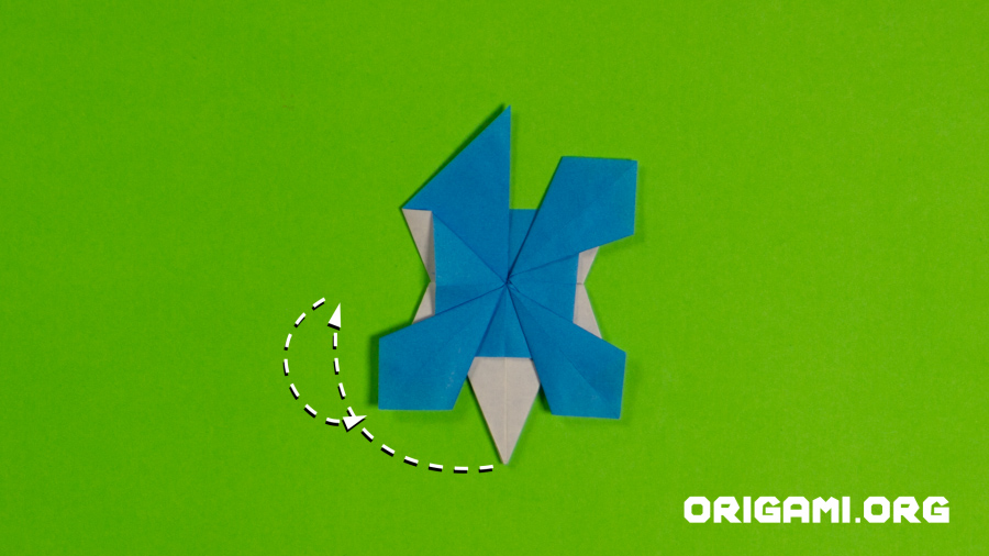 Origami Cornflower Step 49