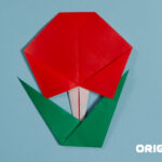 Rosa de Origami Etapa 25