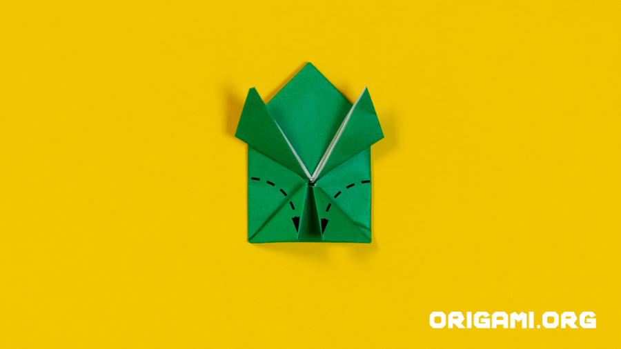Sapo saltador de origami Etapa 15