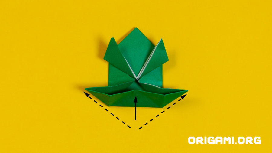 Sapo saltador de origami Etapa 19