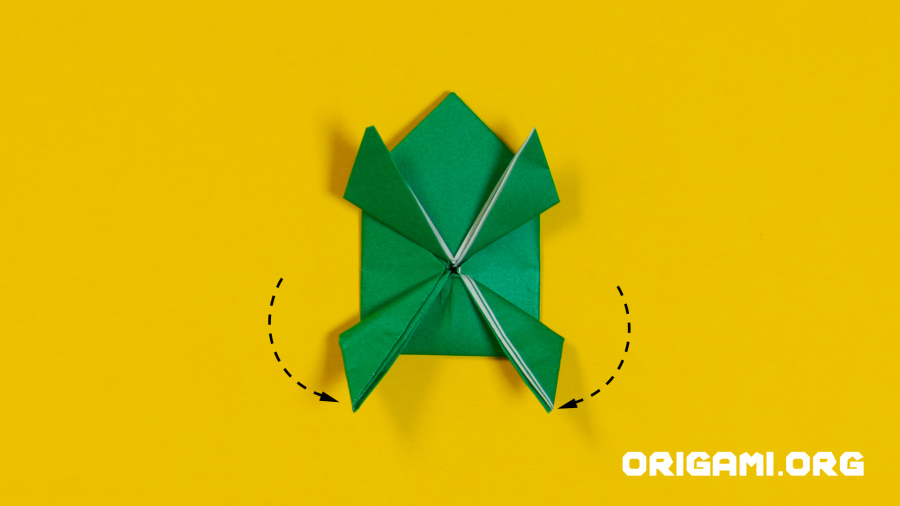 Sapo saltador de origami Etapa 20