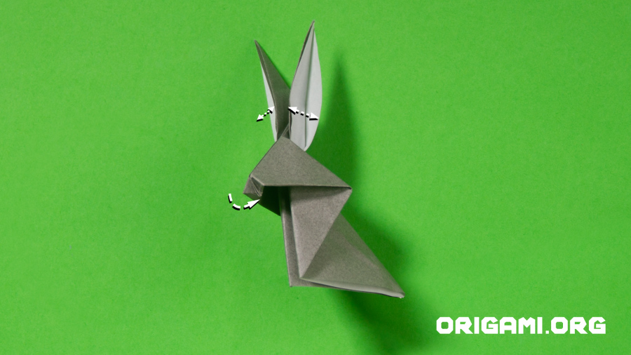 Origami-Kaninchen Schritt 16